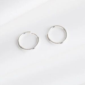 Madewell Demi-Fine Medium Hoop Earrings in Sterling Silver NWT